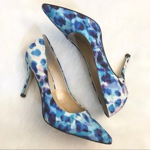 Nine West Flax Blue Watercolor Heels